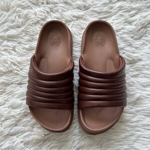 Kuailu Womens Slide Sandals Brown New In Box Size 6